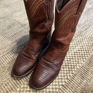 VINTAGE 3113 MADE IN USA DISTRESSED JUSTIN LIZARD SKIN ROPER BOOTS SIZE Women 6B